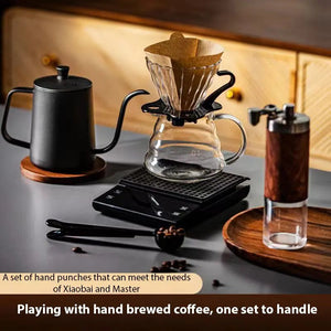 Coffee Set Six-Piece Set Hand Brewed Coffee Basic Stylish V60 Coffee Cup Mug Grinder Filter Paper Accessories Cafe Coffeeware acacuss