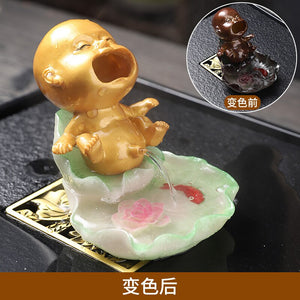 Color Changing Creative Tea Pet Supportable Kung Fu Tea Utensils Boutique Pee BoyFun Water Spray Tea Table PersonalityDecoration acacuss
