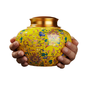 Colored Enamels Ceramic Ashes Urn Double Lid Seal Cover Cremation Ashes Holder For Human Funeral Adult Pet Burial At Home acacuss