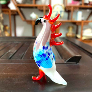 Colorful Crystal Glass Rooster Turkey Animal Figurines Cock Chicken Miniature Hand Blown Modern Miniatures Home Decor Xmas Gift acacuss