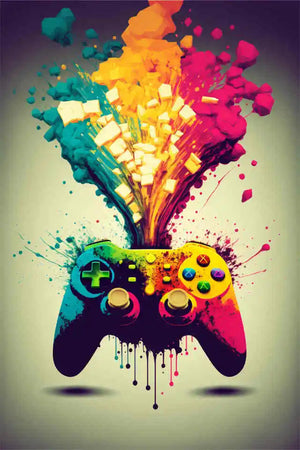 Colorful Game Controller Wall Art Poster Prints Nordic Aesthetic Picture Canvas Painting Gaming Boy Room Home Decoration acacuss
