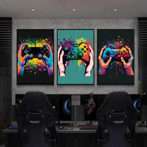 Colorful Game Controller Wall Art Poster Prints Nordic Aesthetic Picture Canvas Painting Gaming Boy Room Home Decoration acacuss