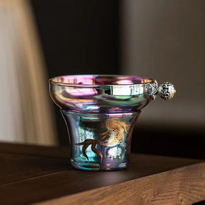 Colorful Glass Gaiwan Tea Cup Heat-resistant Thickened Tea Bowl Teacup Fair Cup Tea Leak Set Kung Fu Tea Set Tureen Coffee Mug acacuss