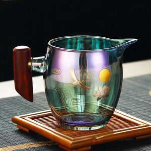 Colorful Glass Gaiwan Tea Cup Heat-resistant Thickened Tea Bowl Teacup Fair Cup Tea Leak Set Kung Fu Tea Set Tureen Coffee Mug acacuss