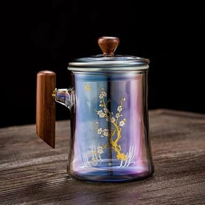 Colorful Glass Heat-resistant Teacup Tea Cup Gaiwan Tea Leak Chinese Kung Fu Tea Ceremony Set Teaware Coffee Mug Office Home Use acacuss