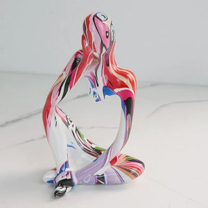 Colorful Graffiti Abstract Resin Handmade Crafts Sculpture Thinker Figurine Statue Home Decor Interior Office Desktop Ornaments acacuss