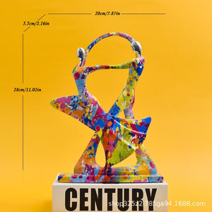 Colorful Musician Dance Golf Resin Ornament Home Living Room TV Cabinet Wine Cabinet Decoration Handicraft Ornament Combination acacuss