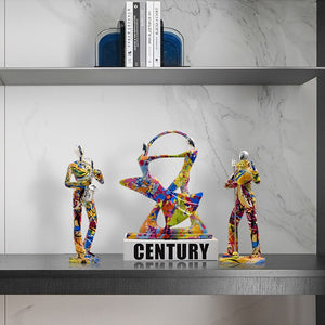 Colorful Musician Dance Golf Resin Ornament Home Living Room TV Cabinet Wine Cabinet Decoration Handicraft Ornament Combination acacuss
