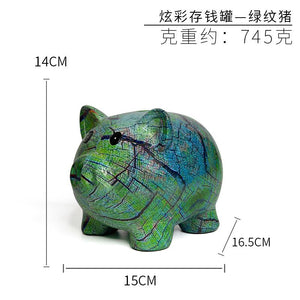 Colorful New Creative Animal Money Tank Decorative Crafts Abstract Art Home Modern Simple Resin Ornaments Desk Decoration acacuss
