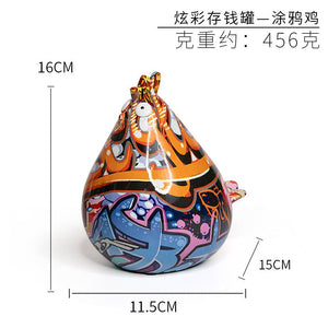 Colorful New Creative Animal Money Tank Decorative Crafts Abstract Art Home Modern Simple Resin Ornaments Desk Decoration acacuss