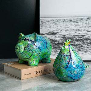 Colorful New Creative Animal Money Tank Decorative Crafts Abstract Art Home Modern Simple Resin Ornaments Desk Decoration acacuss