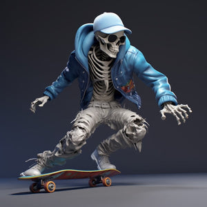 Cool Skeleton Figures Skull Resin Crafts Skateboarding Skull Skeleton On A Motorbike Halloween Decorations Desk Decoration Gifts acacuss