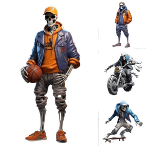 Cool Skeleton Figures Skull Resin Crafts Skateboarding Skull Skeleton On A Motorbike Halloween Decorations Desk Decoration Gifts acacuss