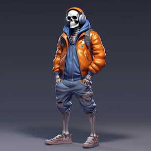 Cool Skeleton Figures Skull Resin Crafts Skateboarding Skull Skeleton On A Motorbike Halloween Decorations Desk Decoration Gifts acacuss
