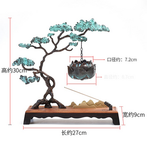 Copper & Wood Incense Burner acacuss