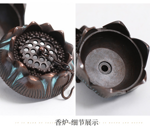 Copper & Wood Incense Burner acacuss
