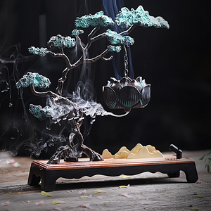 Copper & Wood Incense Burner acacuss