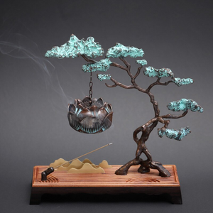Copper & Wood Incense Burner acacuss