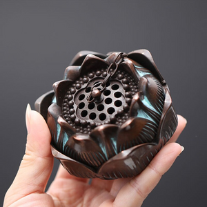 Copper & Wood Incense Burner acacuss