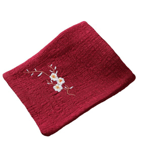 Cotton Linen Chinese Style Zen Tea Towel Absorbent Thickened Rag Flower Embroidery Tea Towel Tea Coaster Accessories acacuss