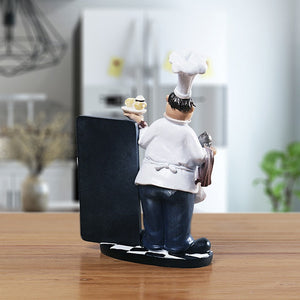 Country Retro Chef Statue Figurines Sculpture Kitchen Home Dinner Resin Cook Shape For Interior Room Ornaments Message board acacuss