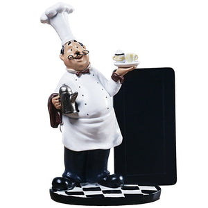 Country Retro Chef Statue Figurines Sculpture Kitchen Home Dinner Resin Cook Shape For Interior Room Ornaments Message board acacuss