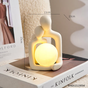 Couple Statue Nordic Home Decor Small Ceramic Sculpture Living Room Bedroom Ornaments Modern Art Figurines Table Top Decoration acacuss
