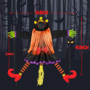 Crashing Witch into Tree Halloween Decoration,Crashed Witch Props Hanging Halloween Witch Decorations for Door Porch Pole Garde acacuss