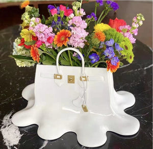 Creatitive Resin Flowers Bag Vase Home Decor Study Office Dining Table Vase Bag for Living Room Decor Bag Vase Luxury Sculpture acacuss