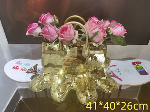 Creatitive Resin Flowers Bag Vase Home Decor Study Office Dining Table Vase Bag for Living Room Decor Bag Vase Luxury Sculpture acacuss