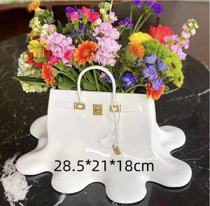 Creatitive Resin Flowers Bag Vase Home Decor Study Office Dining Table Vase Bag for Living Room Decor Bag Vase Luxury Sculpture acacuss