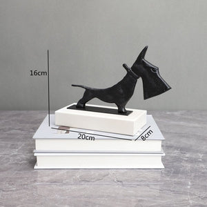 Creative Abstract Cast Iron Black Knife Dog Study Desktop Ornament Living Room Decoration Simulation Animal Home Decoration Gift acacuss
