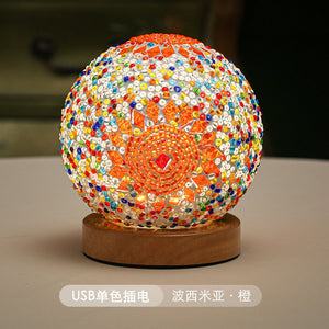 Creative Artistic Bohemia Light Funny Shocking Manual Mosaic Decoration Lamp USB Atmosphere Light Electronic Candle For Room acacuss