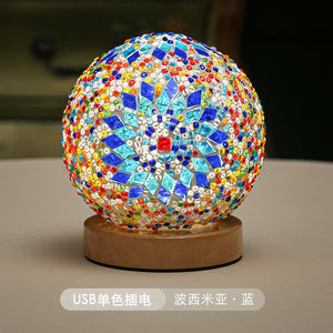 Creative Artistic Bohemia Light Funny Shocking Manual Mosaic Decoration Lamp USB Atmosphere Light Electronic Candle For Room acacuss