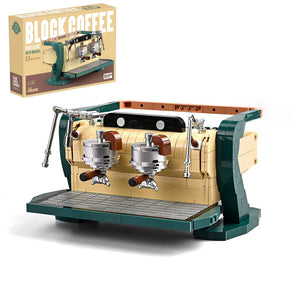 Creative Automatic Double-Head Coffee Maker Machine Building Blocks Classic Display Model Bricks Set Gift For Kids Children acacuss