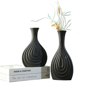 Creative Black Ceramic Vase Simple Nordic Flower Pot Art Decor Home Decoration Accessories Office Living Room Interior Decor acacuss