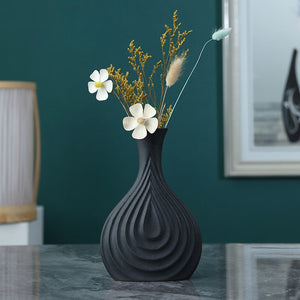 Creative Black Ceramic Vase Simple Nordic Flower Pot Art Decor Home Decoration Accessories Office Living Room Interior Decor acacuss