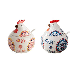 Creative Ceramic Hen Seasoning Box Salt Sugar Pepper Jar Large Capacity Spice Jar Soy Sauce Vinegar Pepper Bottle Kitchen Items acacuss