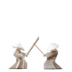 Creative Ceramic Samurai Knight Desktop Ornaments Household Incense Stick Holder Burner Tray acacuss