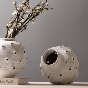 Creative Chinese Pottery Pot Cave Made Old Rough Pottery Vase Designer Model Room Decoration Home Accessories acacuss