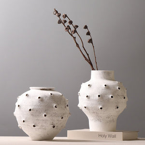 Creative Chinese Pottery Pot Cave Made Old Rough Pottery Vase Designer Model Room Decoration Home Accessories acacuss