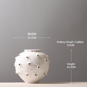 Creative Chinese Pottery Pot Cave Made Old Rough Pottery Vase Designer Model Room Decoration Home Accessories acacuss