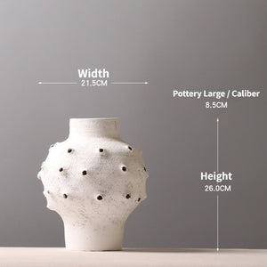 Creative Chinese Pottery Pot Cave Made Old Rough Pottery Vase Designer Model Room Decoration Home Accessories acacuss