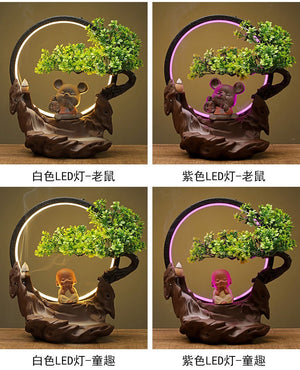 Creative Chinese Reflux Incense Burner Decoration Night Light acacuss