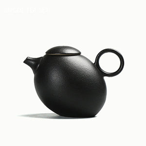 Creative Coarse Pottery Teapot Tea Infuser Antique Black Porcelain Puer'eh Tea Pot Japanese Tea Set Handmade Ceramic Teaware acacuss