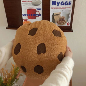 Creative Cookies Pillows Round Shape Chocolate Biscuits Stuffed Plush Toys Realistic Food Snack Seat Cushion Plushie Props Gifts acacuss