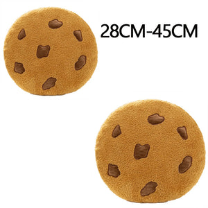 Creative Cookies Pillows Round Shape Chocolate Biscuits Stuffed Plush Toys Realistic Food Snack Seat Cushion Plushie Props Gifts acacuss