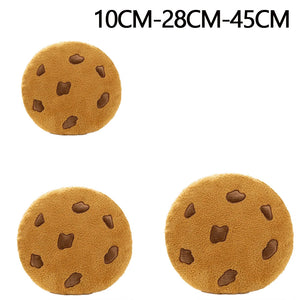 Creative Cookies Pillows Round Shape Chocolate Biscuits Stuffed Plush Toys Realistic Food Snack Seat Cushion Plushie Props Gifts acacuss