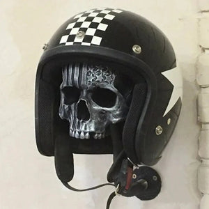 Creative Cool Skull Motorcycle Helmet Holder Wall Mounted Adult Helmet Hanger Coat Storage Rack Bicycle Helmet Holder Wall Decor acacuss