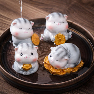 Creative Cute Cat Color-changing Tea Pet Tea Soup Can Be Raised for Home Decoration Ornaments acacuss